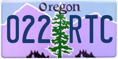 OR license plate 022RTC