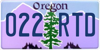 OR license plate 022RTD