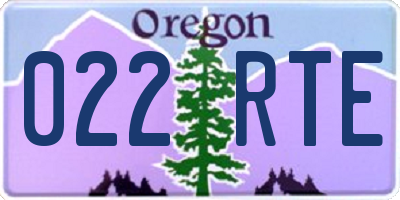 OR license plate 022RTE