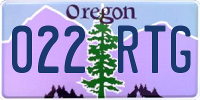 OR license plate 022RTG