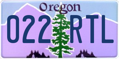 OR license plate 022RTL