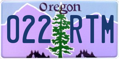 OR license plate 022RTM