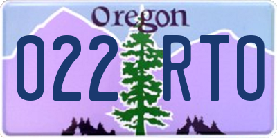 OR license plate 022RTO