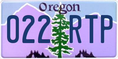 OR license plate 022RTP