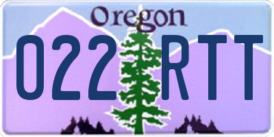 OR license plate 022RTT