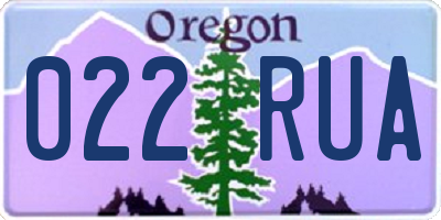 OR license plate 022RUA