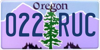 OR license plate 022RUC