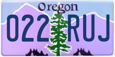OR license plate 022RUJ