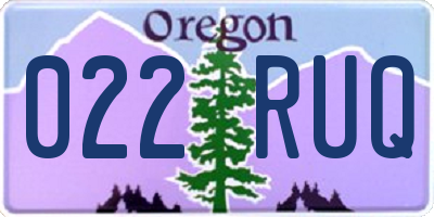 OR license plate 022RUQ