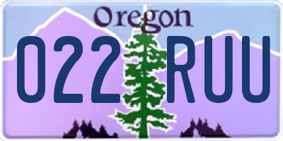 OR license plate 022RUU