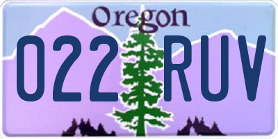 OR license plate 022RUV