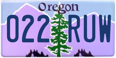 OR license plate 022RUW