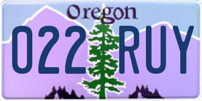 OR license plate 022RUY