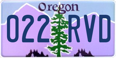 OR license plate 022RVD