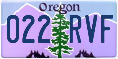 OR license plate 022RVF