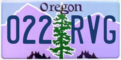 OR license plate 022RVG