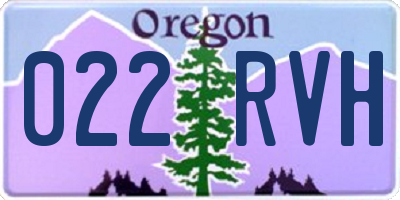 OR license plate 022RVH