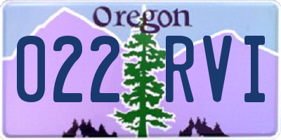 OR license plate 022RVI