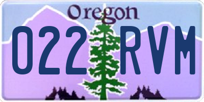 OR license plate 022RVM