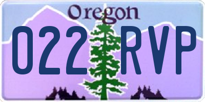 OR license plate 022RVP