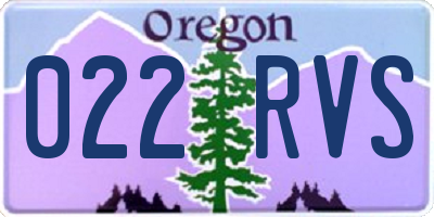 OR license plate 022RVS