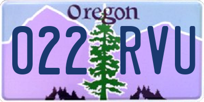 OR license plate 022RVU