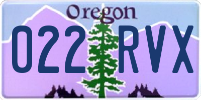 OR license plate 022RVX