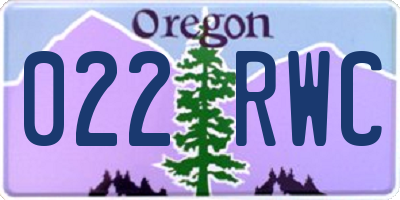 OR license plate 022RWC