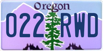 OR license plate 022RWD
