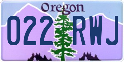 OR license plate 022RWJ