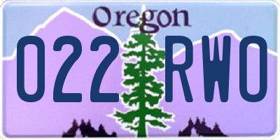 OR license plate 022RWO