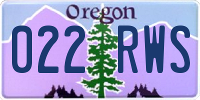 OR license plate 022RWS