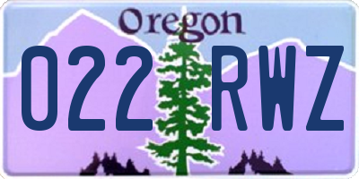OR license plate 022RWZ