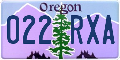 OR license plate 022RXA