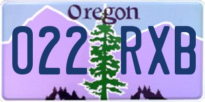OR license plate 022RXB