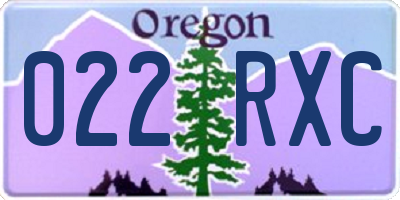 OR license plate 022RXC