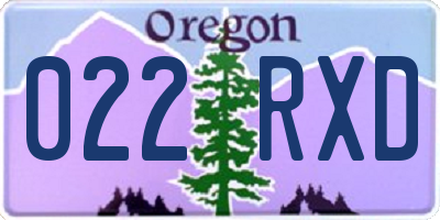 OR license plate 022RXD