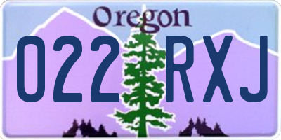 OR license plate 022RXJ
