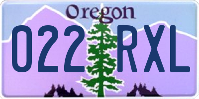 OR license plate 022RXL