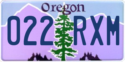 OR license plate 022RXM