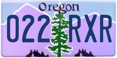 OR license plate 022RXR
