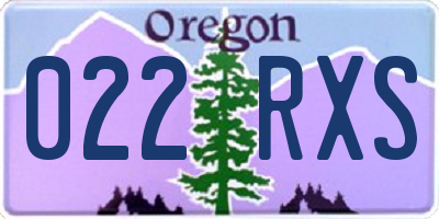 OR license plate 022RXS