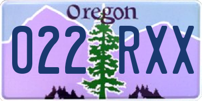 OR license plate 022RXX