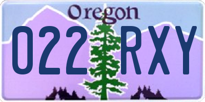 OR license plate 022RXY