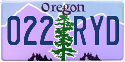 OR license plate 022RYD