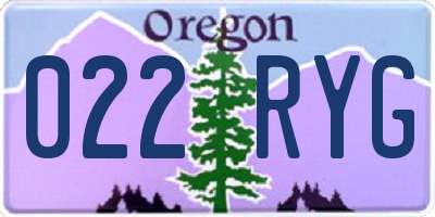 OR license plate 022RYG