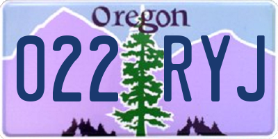 OR license plate 022RYJ