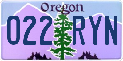 OR license plate 022RYN