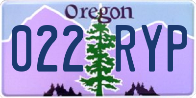 OR license plate 022RYP
