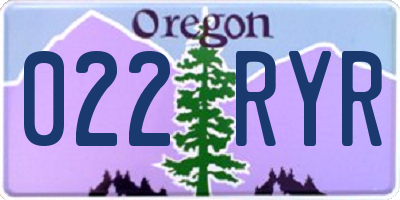 OR license plate 022RYR